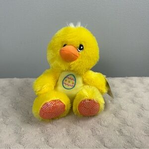 Greenbrier Fuzzy Friends Yellow Duck Plush Stuffed Animal Easter Egg Orange